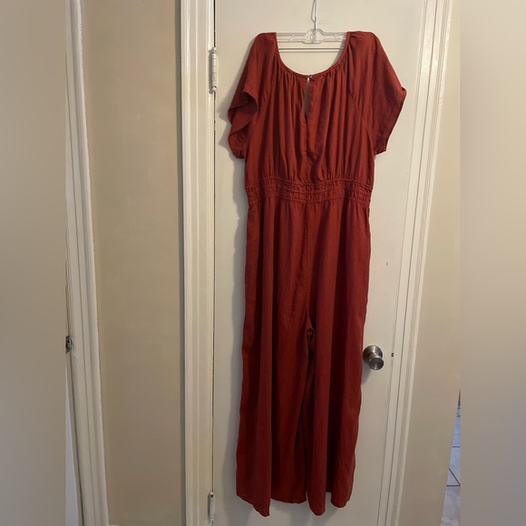 Tahari NWT Wide Leg Cap Sleeve Linen Blend Jumpsuit Size Extra Large - Picture 2 of 12